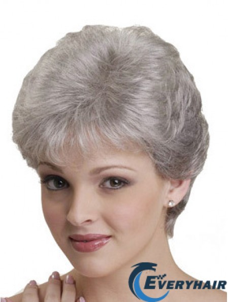 Canada Short Grey Wigs With Synthetic Capless Straight Style