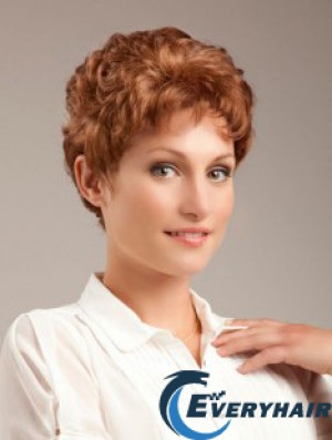Wavy Auburn Sleek Cropped Classic Wigs