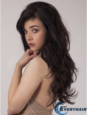 Synthetic Black 20 inch Capless Wavy Long 3/4 Hair Wigs