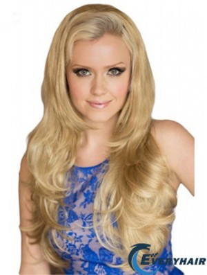 Long Wavy Blonde Exquisite Synthetic Half Wigs