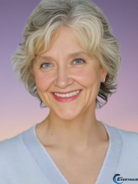 Synthetic Grey Styled Wigs With Capless Grey Cut Short Length