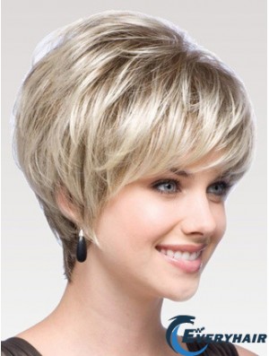Capless Straight Layered Short 8 inch Modern Human Hair Wigs