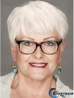 Straight Capless 8 inch Incredible Short Grey Wigs