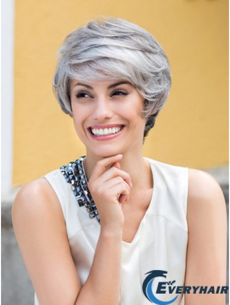 Wavy Lace Front 8 inch Top Short Grey Wigs