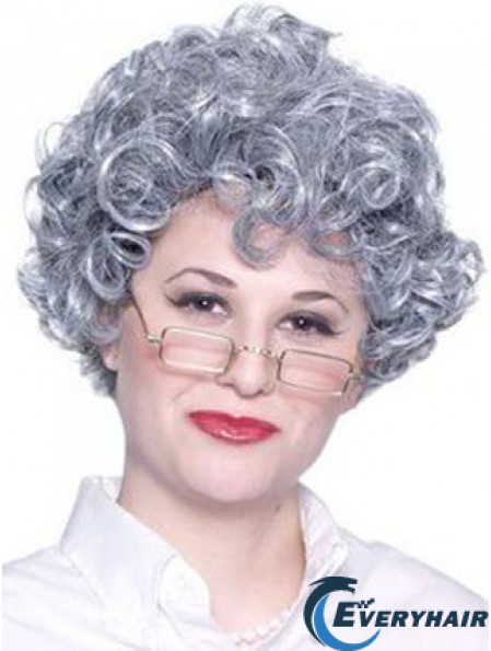 Curly Lace Front 8 inch Best Short Grey Wigs