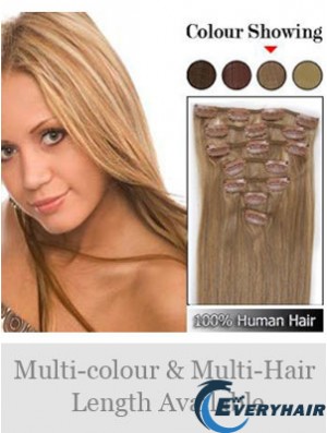 Soft Blonde Straight Remy Human Hair Clip In Hair Extensions