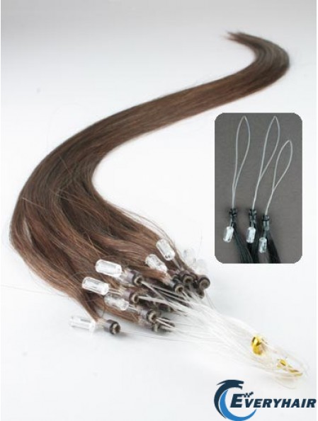 No-Fuss Brown Straight Micro Loop Ring Hair Extensions