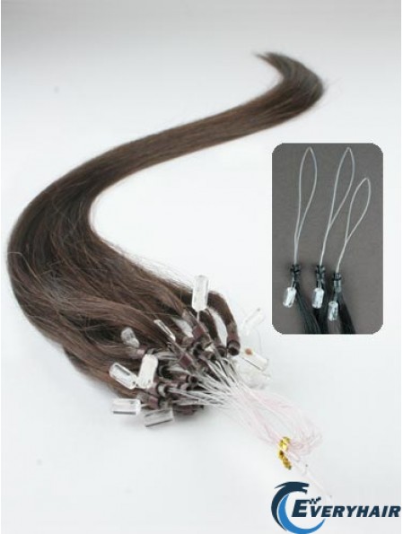 Exquisite Brown Straight Micro Loop Ring Hair Extensions