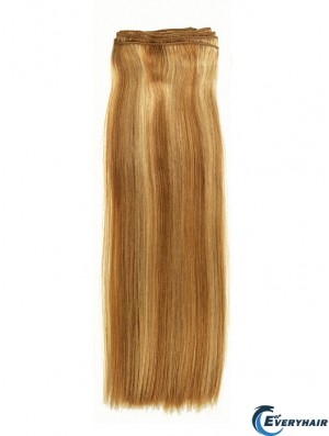 Straight Remy Human Hair Blonde New Weft Extensions