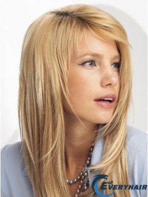 Trendy Blonde Straight Synthetic Clip In Hair Extensions