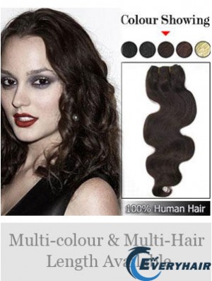 Wavy Remy Human Hair Brown Sassy Weft Extensions