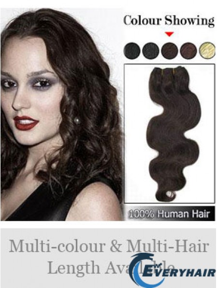 Wavy Remy Human Hair Brown Sassy Weft Extensions