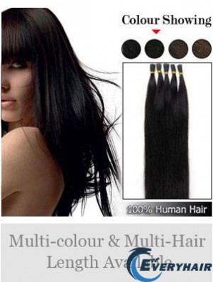 Black Straight Stick/I Tip Hair Extensions