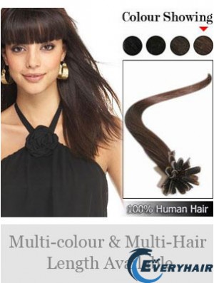 Brown Straight High Quality Nail/U Tip Hair Extensions