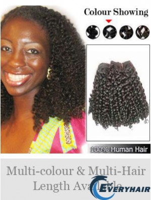 Curly Remy Human Hair Black Popular Weft Extensions