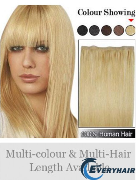 Straight Remy Human Hair Blonde Suitable Weft Extensions