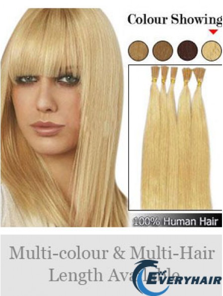 Blonde Straight Stick/I Tip Hair Extensions