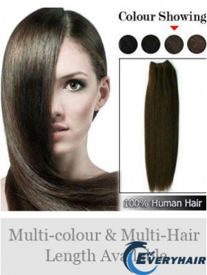 Straight Remy Human Hair Brown Soft Weft Extensions
