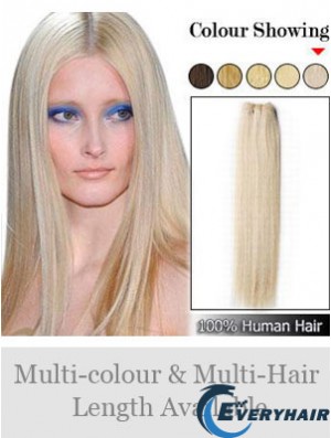 Straight Remy Human Hair Blonde Exquisite Weft Extensions