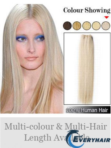 Straight Remy Human Hair Blonde Exquisite Weft Extensions