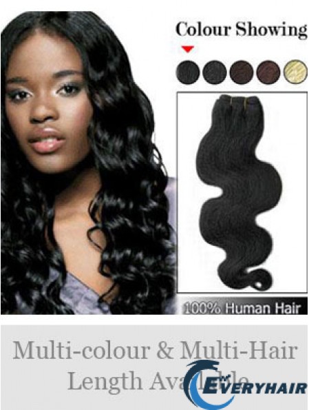 Wavy Remy Human Hair Black No-Fuss Weft Extensions