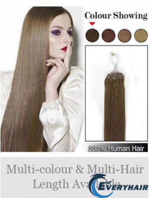 Fabulous Brown Straight Micro Loop Ring Hair Extensions