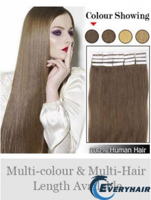 Brown Straight Exquisite Remy Human Hair Tape In Hair Extensions