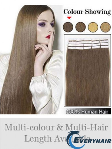 Brown Straight Exquisite Remy Human Hair Tape In Hair Extensions