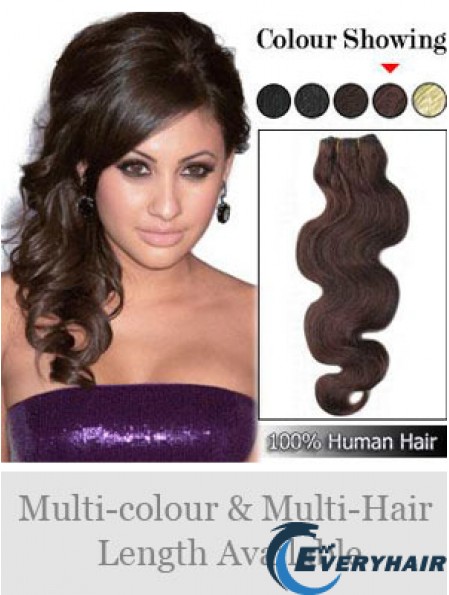 Wavy Remy Human Hair Auburn Ideal Weft Extensions