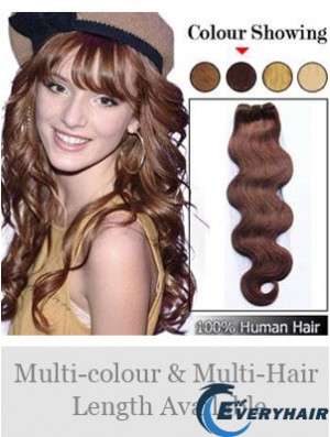 Wavy Remy Human Hair Auburn Cheap Weft Extensions
