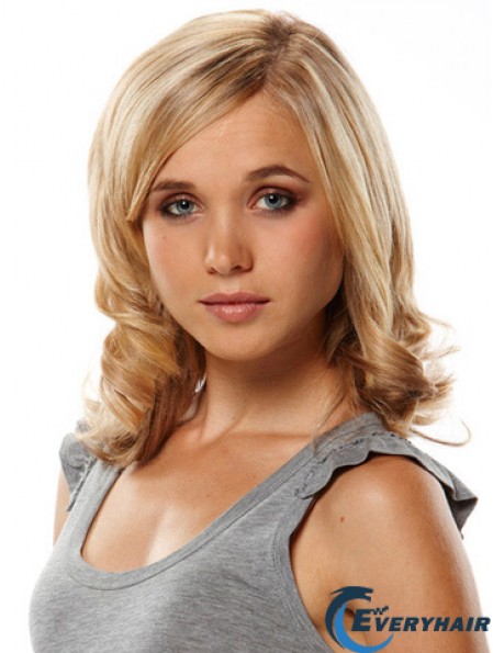 Great Blonde Curly Remy Human Hair Clip In Hair Extensions