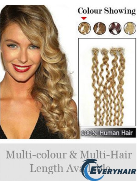 Hairstyles Brown Curly Micro Loop Ring Hair Extensions