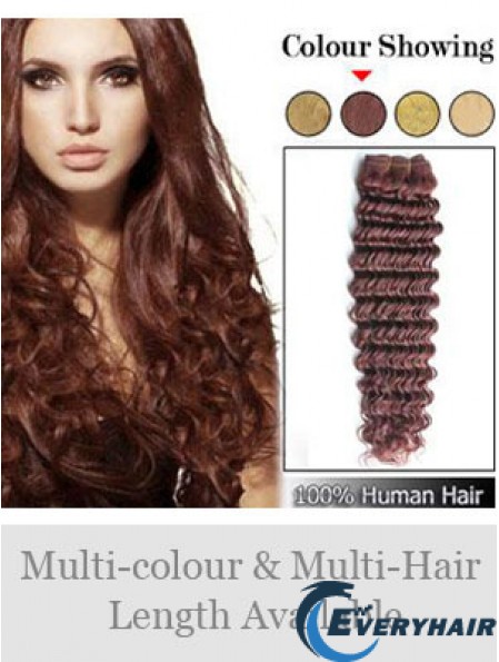 Wavy Remy Human Hair Auburn High Quality Weft Extensions