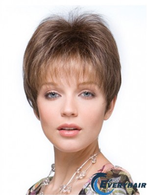 Falls Hairpieces Straight Style Brown Color Cropped Length