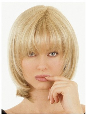 Hair Toppers Half Wigs With Remy Straight Style Blonde Color