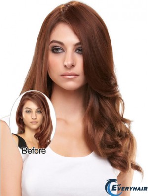 Sassy Auburn Wavy Remy Human Hair Clip In Hairpieces
